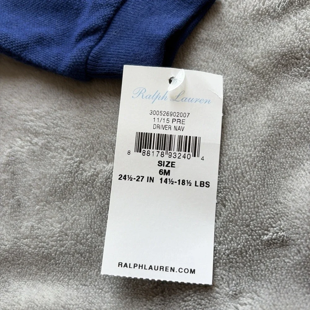 Polo Ralph Lauren Romper Boys Preppy Pony Blue Yellow 6M Months - NWT